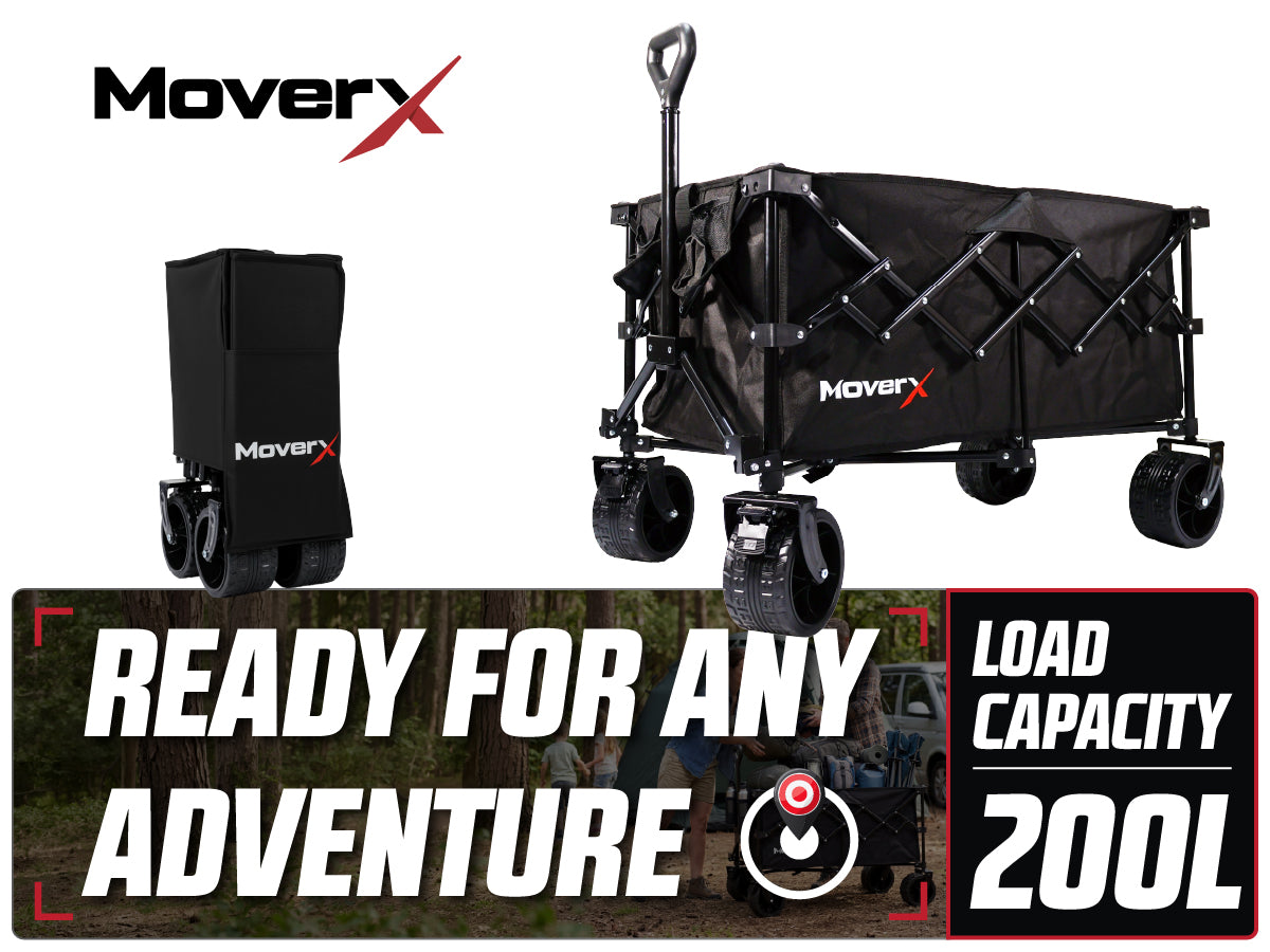 MoverX MX-W200 200L folding camping trolley - ready for any adventure