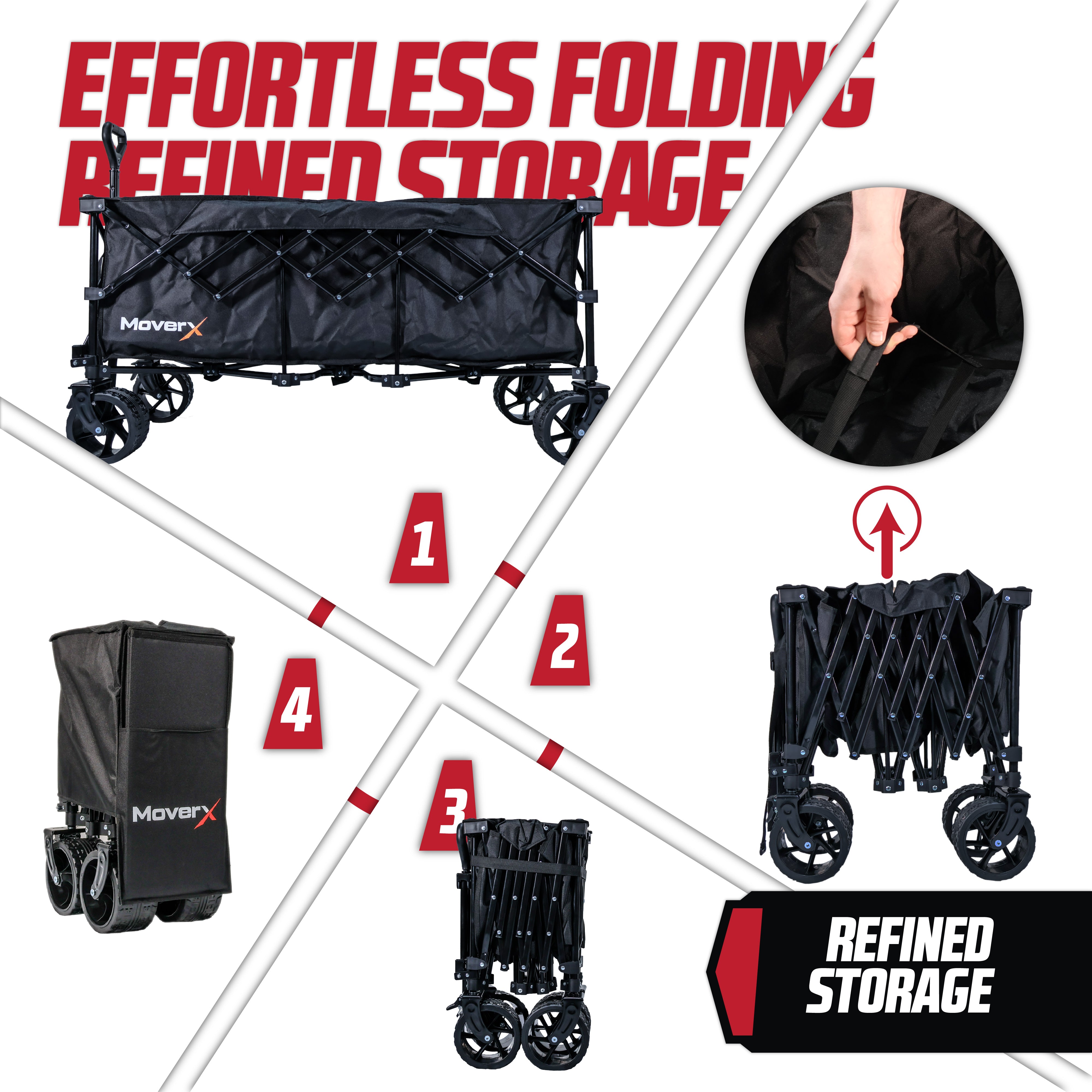 MoverX 300L Folding Camping Trolley Festival Wagon